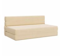 Générique Canapé-lit Pliant Moderne 152x86,5x60 cm, Convertible en Matelas, Tissu Polyester Respirant avec Housse zippée Amovible, Fermeture, crème