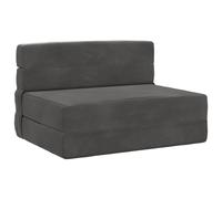 Générique Canapé-lit Pliant Moderne Gris foncé 100x80x60 cm, Convertible en lit d'appoint avec Tissu Polyester Respirant et Housse zippée Lavable, Matelas Pliable pour Salon ou Chambre.