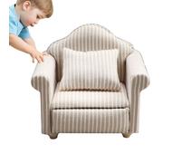 Générique Canapé - Mini Caņapé en Tissu De Bois | Meubles Beiges À Rayures Blanches De 8 À 13 Cm | Caņapé De Salon Réaliste De Maison De | Parfait pour Les Jeux De Simulation des, Les M