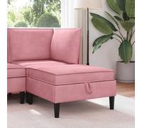 Générique Canapé Moderne avec Rangement Rose Velours, Pouf Canapé Rangement Rose, Pouf Velours avec Compartiment de en Doux avec Cadre en Contreplaqué, Coussin de Siège Amovible