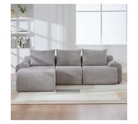 Générique Canapé Modulable Moderne en L, Canapé 3 Places, Canapé Modulaire d'angle en Velours Côtelé, Conception Ergonomique incurvée, Équipé Poches de Rangement(Gris Clair - 3 - Repose-Pieds)