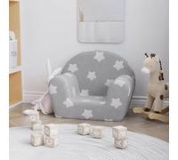 Générique Canapé pour Enfants en Peluche Douce Gris Clair avec Étoiles - Confortable et Sécurisé Housse Amovible 57x34x45 cm - Parfait pour Lire Jouer et Se Détendre