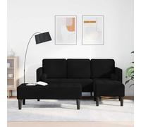 Générique Canapé Sectionnel Modulable 2 Pièces Noir Velours, Canapé d'angle avec Coussin Polyester, Design Moderne avec Accoudoir Plat, Assemblage Facile