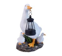 Générique Canard de Jardin Solaire avec Lumière Décorative, Statuette Réaliste en Résine de Haute Qualité pour Jardin, Balcon et Espaces Extérieurs, 15 x 9 x 20,5 cm