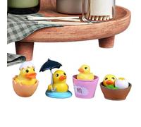 Générique Canards Miniatures | Ornement en PVC pour Maison De Miniature,Maison De avec Statuettes De Petits Canards,pour Jardin Arrière-Cour Cour Porche Table Balcon Terrasse Pelouse