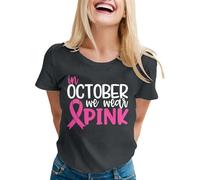 Générique Cancer du Sein Octobre Rose T-Shirt, Octobre Rose Cancer du Sein Tshirt Tee Shirt Femme Chic Et Elegant Grande Taille Sweatshirts pour Femmes Survivantes de L'UtéRus | |