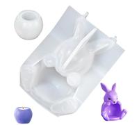 Générique Candle Holder Mold, Easter Candle Holder Silicone Mold - Bunny Theme Easy Release Mould - for Plaster Epoxy Resin Soap Chocolate Jelly Dessert Kids Teens Beginners Professionals