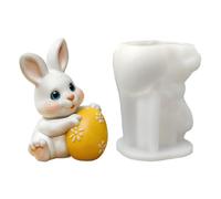 Générique Candle Molds - Bunny with Egg | Heat-Resistant Reusable Egg-Shaped Mold for Friends, Students, Adults, Men, Women; Perfect for Easter, Birthday, Party, Home, and Indoor Candle Making