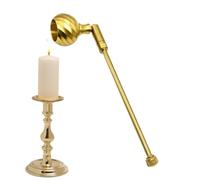 Générique Candle Snuffer - Metal Extinguisher, Long Handle Tool for Home | Tower Shape | Gold-Plated Aluminum Extinguisher | Long Handle, Anti-Splatter Metal Design For Scented Candle Wax Flame