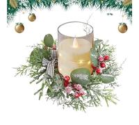 Générique Candle Wreath - Christmas Table Centerpiece, Decorative Ring with Holiday Accents, Festive Home Decor, Design for Dining and Kitchen | Elegant Style Holder Feature Desktop Fireplace Shelf