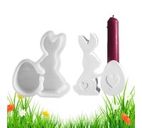 Générique Candlestick Silicone Mold - Easter Silicone Molds | Easter Bunny Shape Non Stick Easy Release | Bunny Candlestick Mold for Wax Cement Clay Soap Candlesticks Plaster Table Ornament