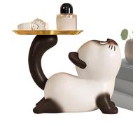 Générique Candy Bowl - Cat Desk Ornament Resin Material with Storage Tray | Decorative Kitten Key Dish for Trinket Entryway Table | For Home Living Room Bedroom Cabinet Desktop Shelf Decor Use