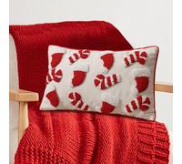Générique Candy Cane Christmas Pillow Cover, Funny Cute Hat Christmas Pillow Cover Case, Winter Pillow Cover, Handmade Cushion Cover Decorations for Christmas
