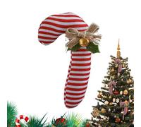 Générique Candy Cane Decor, Fabric Red Ornament for Holiday Display, Christmas Cane Decoration with Bell Bow, Classic Festive Accent, Winter Celebration Décor for Home, Room, Garden, Party