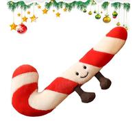 Générique Candy Cane Plush Pillow - Christmas Throw Toy for Bedroom | 12 inch Soft Velvet with Stuffed Interior, Festive Decorative Cushion, Ideal for Kids Adults Car Airplane Nursery