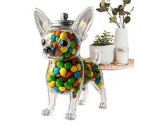Générique Candy Jar Dog Shaped - Transparent Decorative Storage Box, Sealed Lid Snack Container for Dining Table, Bedroom Desk Organizer, Adorable Gift Sweets, Dry Food, Home Party Setup