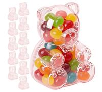 Générique Candy Jar with Lid, 12-Piece Clear Bear Shape Bottles for Gummy, Coffee Beans, Sugar, Tea, Chocolate, Pantry, Kitchen & Party