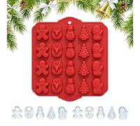 Générique Candy Molds - Chocolate Tray, Silicone Decor For Festive Baking | 28x25x2.1cm Size | 20-Grid Food Grade DIY Pan | Gingerbread Bell Tree Shapes For Chocolate, Fondant, Jelly, Cupcake