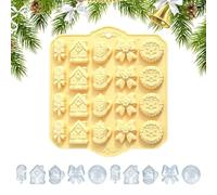 Générique Candy Molds - Chocolate Tray, Silicone Decor For Festive Baking | 28x25x2.1cm Size | 20-Grid Food Grade DIY Pan | Gingerbread Bell Tree Shapes For Chocolate, Fondant, Jelly, Cupcake