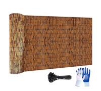 Générique Canisse Bambou Brise Vue Balcon Naturel Rouleau De Clôture D'intimité avec Attaches Séparation Décorative pour Terrasse Facile À Installer H30-240cm L30-1000cm(Brun,50x60cm)