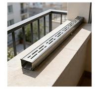 Générique Caniveau de Douche rectangulaire linéaire en Acier Inoxydable 304 avec Grille, tuyauterie Robuste pour tranchée intérieure, crépine de Drainage linéaire pour Bloquer Les débris (H3