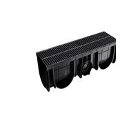 Générique Caniveau de Drainage en PEHD avec Grille de 99 cm de Long, idéal for Les Cours, Les garages, Les trottoirs, Les Jardins et Les terrasses.(WxH 25cmx25cm)