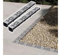 Générique Caniveau de Drainage extérieur en Forme de U - Lot de 2 grilles en Acier Inoxydable pour terrasses et Jardins, caniveaux linéaires de 5 x 4 cm pour Une évacuati