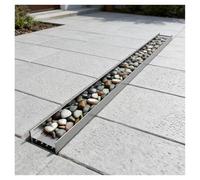 Générique Caniveau de Drainage pour terrasse et Jardin extérieur, kit de caniveaux de Drainage Robustes en Acier Inoxydable, caniveau étroit et Long en Acier Inoxydable, Facile à Installer (