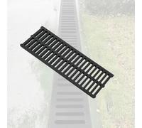 Générique caniveau Exterieur Couvercle de Canal de Drainage épais en PE Noir à Haut Poids moléculaire avec Surface rectangulaire antidérapante, Couvercle de Drain(W 50 CM H 5 CM)