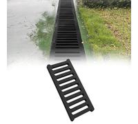 Générique caniveau Exterieur Couvercle de caniveau en PE Noir pour Drain de Sol, Couvercle de Canal de Drainage antidérapant pour Sol de Couloir rectangulaire(W 35 CM H 4 CM)