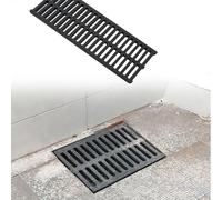 Générique caniveau Exterieur Couvercle de système de Drainage Noir Bien construit, hauteurs 2, 3, 4, 5 cm, Couvercle de Drainage Canal métallique antidérapant(W 15 CM H 2 CM)