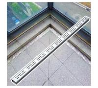 Générique Caniveau Exterieur Drain Étroit de Canal d'acier Inoxydable 304, W*H-10x5cm Drainage de Tranchée pour Terrasse de Piscine, Grille de Trottoir, Cour/Clôture, Argenté