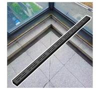 Générique Caniveau Exterieur Drain Étroit de Canal d'acier Inoxydable 304, W*H-3.5x3cm Drainage de Tranchée pour Terrasse de Piscine, Grille de Trottoir, Cour/Clôture, Noir