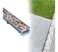 Générique caniveau Exterieur SMC Drain De Canal Matériel avec Couvercle 10 15 20 25 Cm De Largeur, Drain De Tranchée Souterrain en Forme De U, Auge De Drainage(L 100 CM W 20 CM H 30 CM)