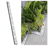 Générique Caniveau Exterieur Système de Drainage de Tranchée Robuste pour Cour de Jardin, Filtre de Drainage Linéaire avec Grille en Acier Inoxydable, pour Bloquer Les Débris, W*H-5x3cm, Argenté