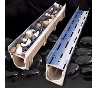 Générique Caniveaux et grilles de Drainage, caniveaux de dérivation d'eau, kit de caniveaux de Drainage pour terrasses de Piscine/trottoirs/Jardins, 100 cm / 39,4 po de Long (Taille : 25 x 3