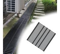 Générique caniveaux extérieurs Couvercle de décharge extérieur avec Grille, Couvercle de décharge en Plastique polymère pour école/Cour/Cantine, kit de Drainage Rench(50x50x5cm/19.7x19.7x2in)