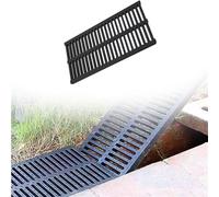 Générique caniveaux extérieurs Grille De Drainage D'égout Rectangulaire en Plastique Polymère pour Cour Et Ferme(W H 10 x 2cm/4 x 0.8in)