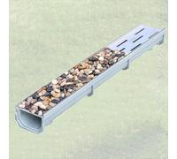 Générique caniveaux extérieurs Grille d'évacuation d'eau de tranchée Robuste, système de Drainage intégré pour égouts de terrasse/Jardin/Drainage de Pente/garages, fossé(100x15x15cm/39.4x6x6in)