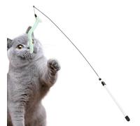 Générique Canne à Chat | Bâton De Pêche Enrichissant De 80 Cm,Jouet À Ficelle pour Chat,Maison Salon Appartement Entraînement Activités Post-Repas Anti-Ennui Stimulation Mentale
