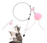 Générique Canne à Chat - Bâton De Pêche Enrichissant De 80 Cm | Jouet À Ficelle pour Chat | pour Maison Salon Appartement Entraînement Activité Après Le Repas Prévention De L'Ennui Et Stimulation