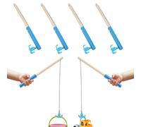 Générique Canne À Pêche Jouet Enfant 6 Pièces Bâtons en Bois Éducatifs