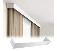 Générique Cantonnière de Plafond réglable - sans Rail, Panneau de cantonnière en Aluminium Blanc, corniche décorative découpable pour fenêtres - 2,8 m (9,2 pi)