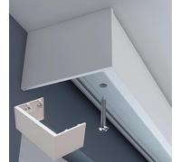 Générique Cantonnière en Aluminium Personnalisable - Panneau déflecteur de cantonnière découpable avec vis, séparateur de draperie de Plafond, corniche de 4,3 m/14,1 pi pour Une décoration intérieure