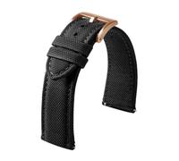 Générique Canvas Leather Strap, Watch Strap, Nylon Watch Strap 20mm 22mm, Canvas Watch Band for Women Men Universal Wristband, Nylon Retro Strap Universal Sport Watchband (black,22mm,Rose Gold)
