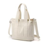Générique Canvas Tote Bag, With Zipper Tote Bag, 2025 Canvas Multi-Pocket Crossbody Shoulder Satchel Hobo Messenger (Ivory,Large(crossbody))
