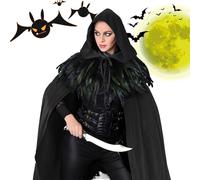 Générique Cape à Capuche Homme - Costume Cape Cosplay Halloween avec Capuche - Accessoire Costume en Velours pour Adulte Hommes et Femmes Sorcière Fêtes Médiévales Événements Cosplay