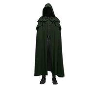 Générique Cape à capuche pour Halloween, longue cape à capuche médiévale vintage, noire, style vampire, performance sur scène, costume de cosplay pour homme et femme
