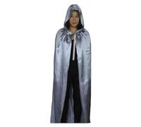 Générique Cape À Capuche Renaissance A Halloween Manteau Médiéval Avec Longue Déguisement Pour Bal Masqué Costume De Prince Vêtement Unisexe Capes Cosplay Adulte (Argent,L)