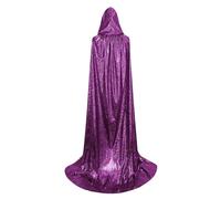 Générique Cape à capuche unisexe pleine longueur, Cape à capuche brillante d'Halloween - Robes de costume pour femmes - à élégante couverture unisexe sur toute la longueur pour les événements de co